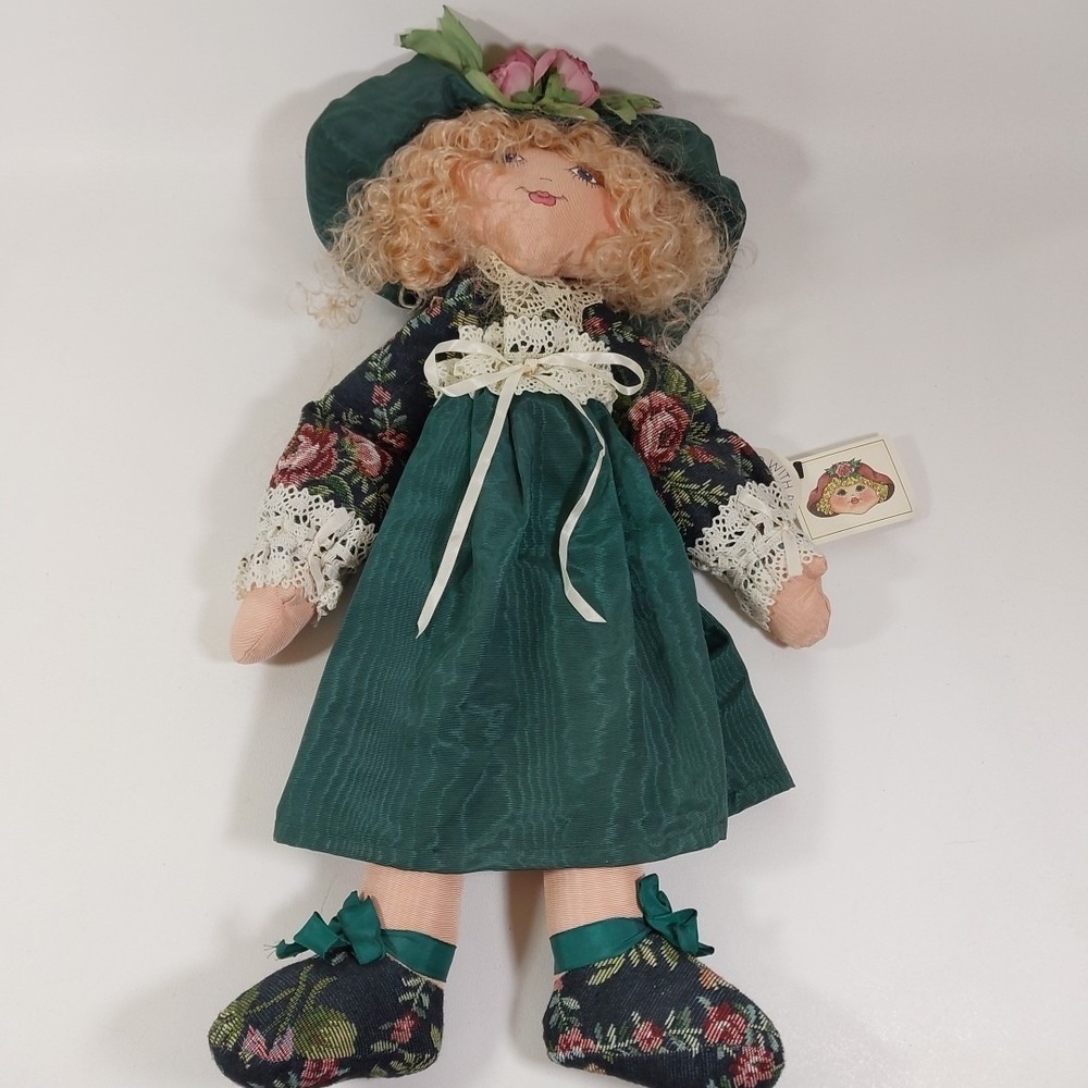 Vintage 1993 Ambrosia Handcrafted‎ 24" Cloth Doll Painted Face By Laura Farnham